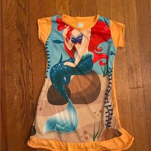 Mermaid Themed Kids Pajamas Nightgown - Orange and Blue